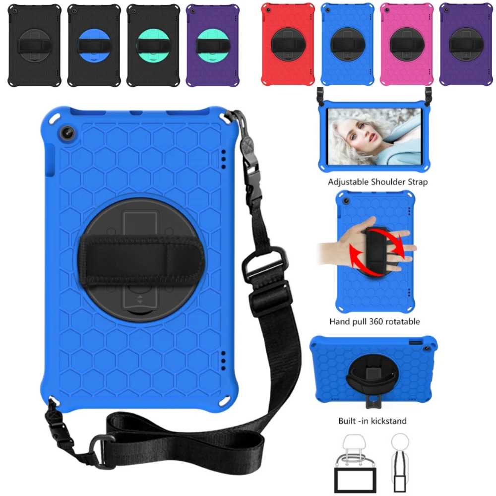 

Kids EVA Case for Amazon Kindle Fire HD 10 9th 7th 5th Gen 10.1 inch HD10 10.1" 2019 2017 2015 Tablet Cover with Shoulder Strap