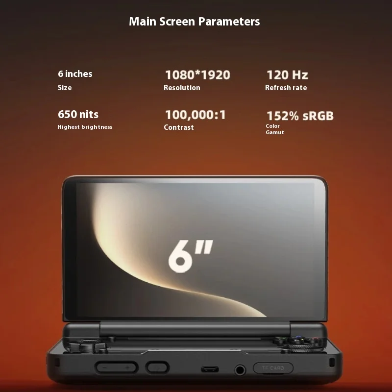 AYN Thor وحدة تحكم ألعاب محمولة بشاشة مزدوجة 6 بوصة OLED 120 هرتز 1080*1920 شاشة SD 8Gen الإصدار الثاني 16GB + 1t مشغل ألعاب محمول