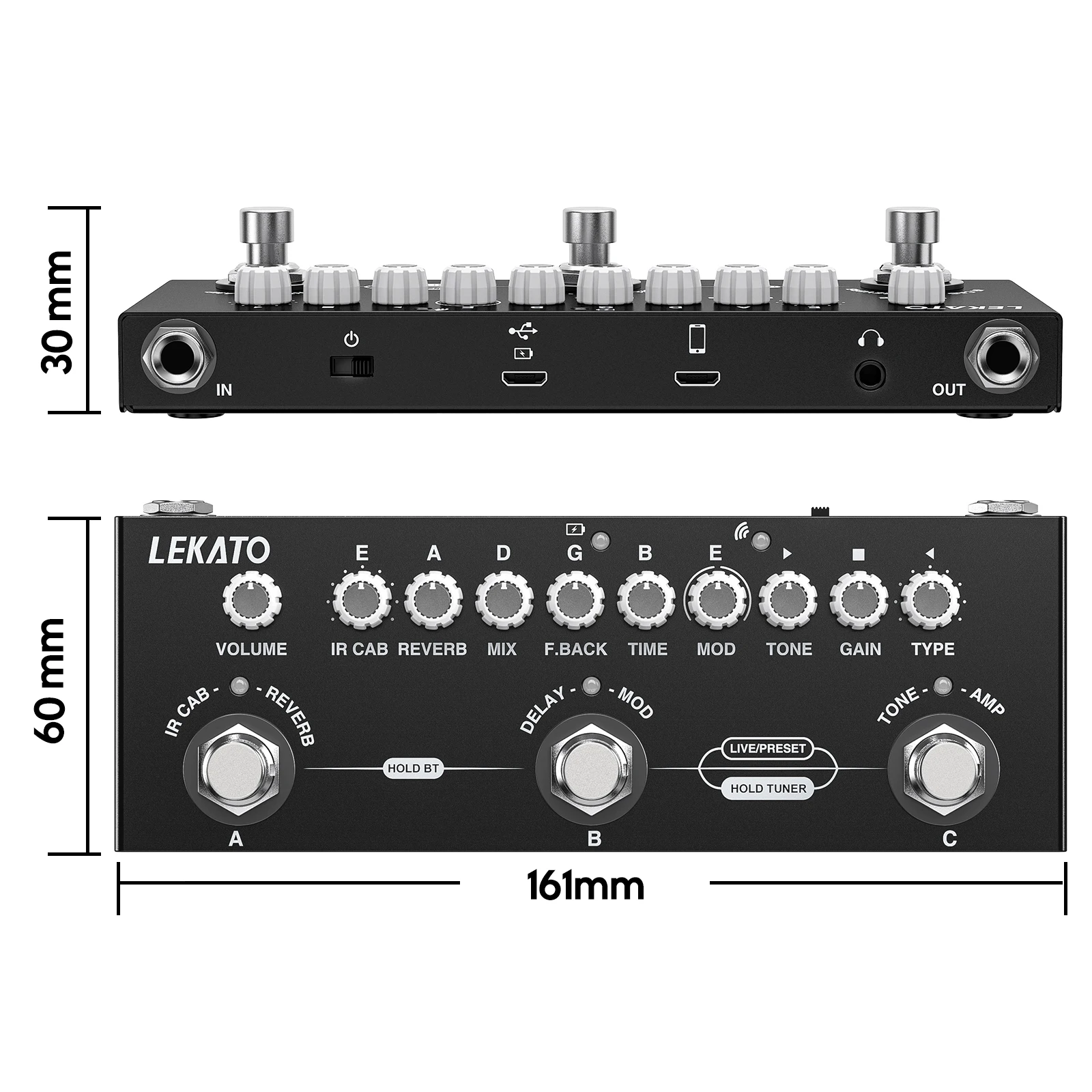 مكعب الطفل تأخير متعدد الآثار دواسة المعالج 8 IR خزائن محاكاة جوقة الغيتار تأثير pedalphase er ريفير فيبراتو
