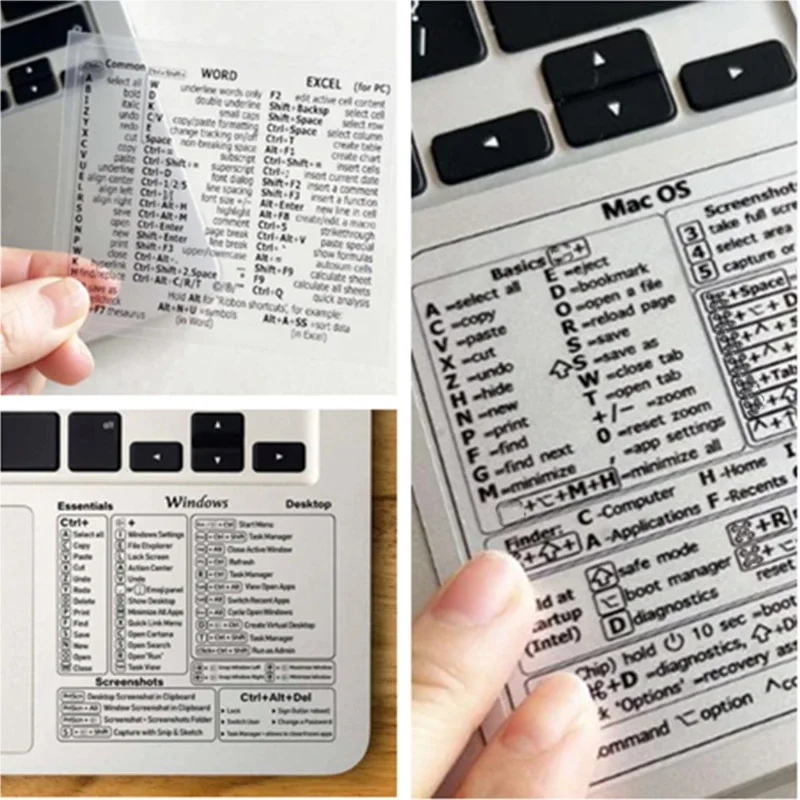 

1pc/3pcs Keyboard Shortcut Stickers for Word Excel Windows MAC OS Letter Graphic Laptop Protective Sticker