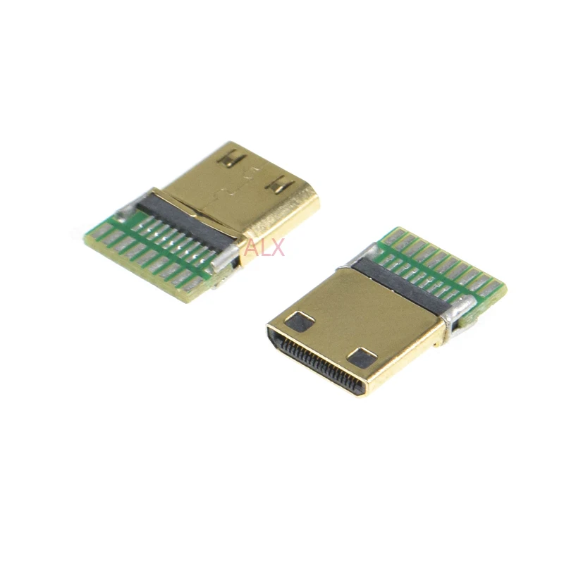 5 STKS MINI HDMI 19PIN 19 P MANNELIJKE PLUG connector met PCB Board Soldeer Type test board