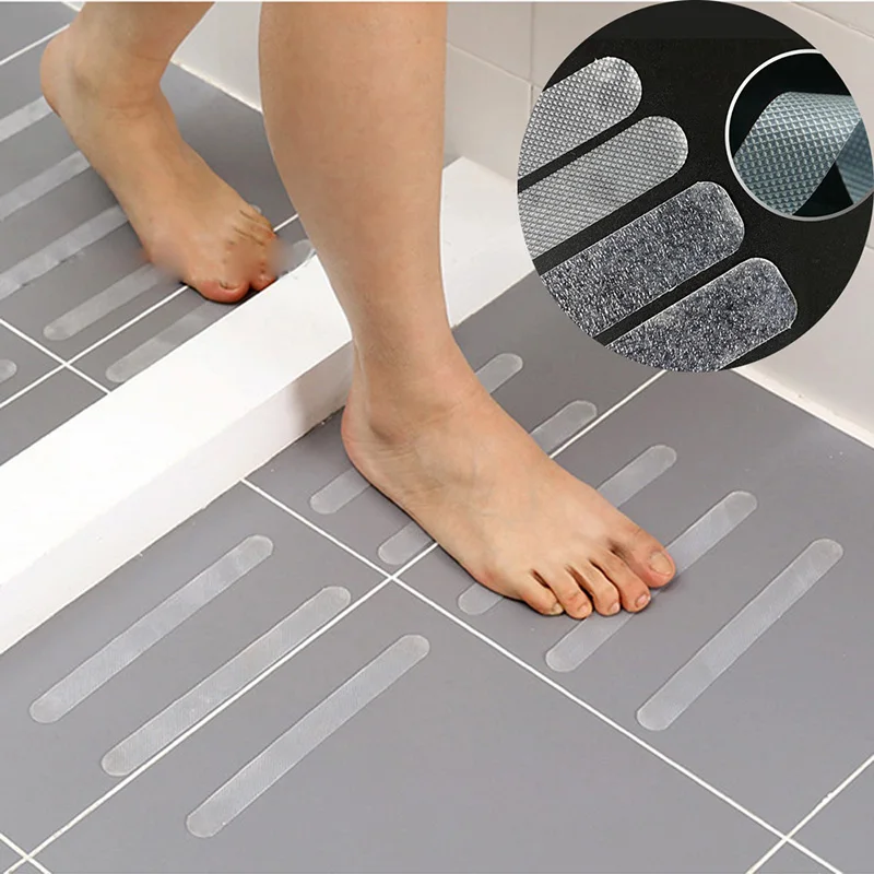 Anti Slip Shower Strips Bathroom Transparent Shower Stickers Bath Safety Strips Non Slip Strips For Bathtub Shower Stairs Floors