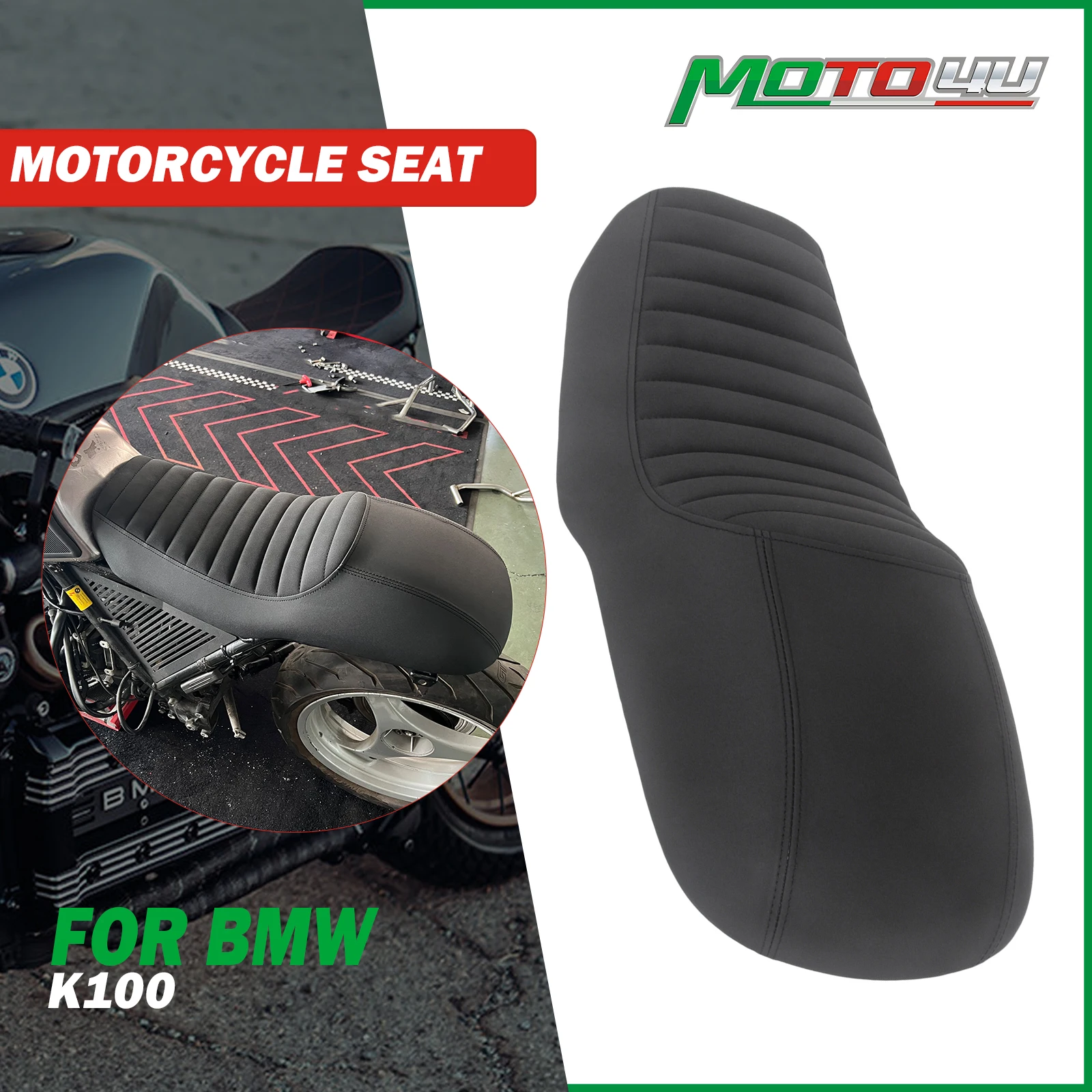 For BMW K Series K100 Hump Vintage Seat Cushion Motorcycle Retro Bench Custom Cafe Racer Saddle