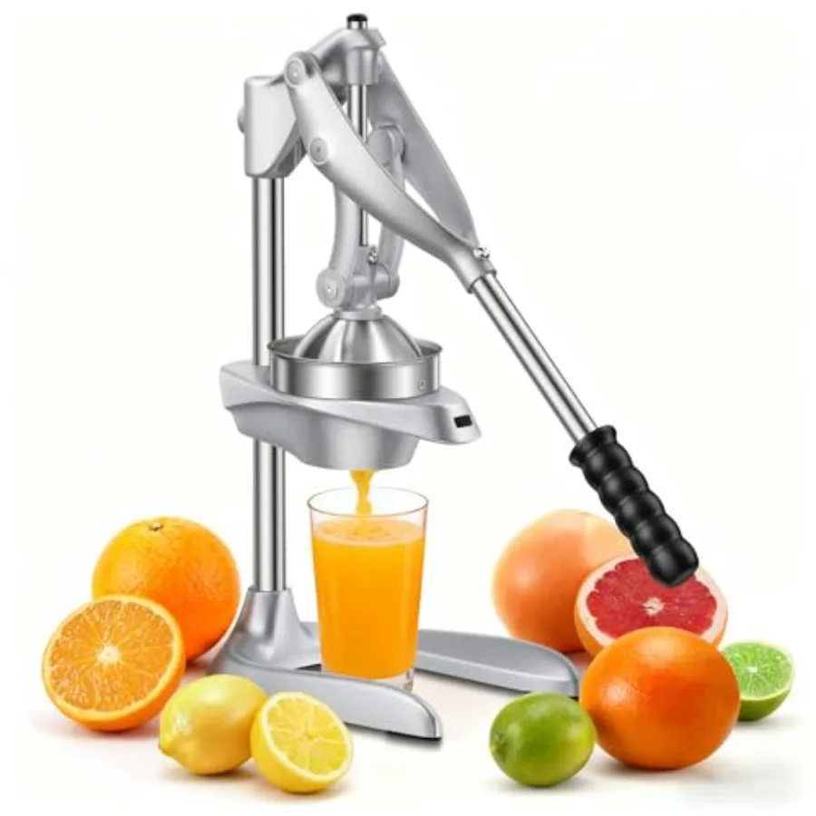 

Manual Juicer Stainless Steel Orange Juicer Squeezer for Citrus Lemon Pomegranate Easy to Use Clean Countertop Hand Press