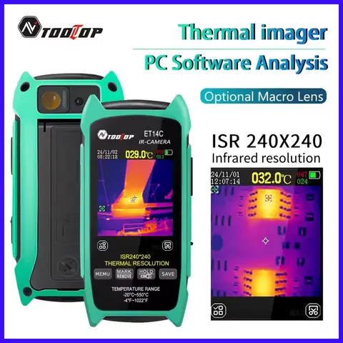 TOOLTOP ET14C -20~550℃ Thermal Imaging Camera ISR 240x240 Peixls Optional Macro Lens Building Thermal Imager Pipe HVAC Inspect