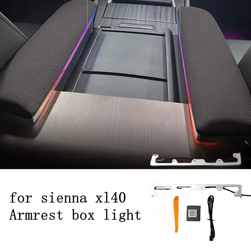 For Toyota Sienna xl40 2021-2024 Center Armrest Box Ambient Light Led 64 Color APP Control Ambient Light Accessories