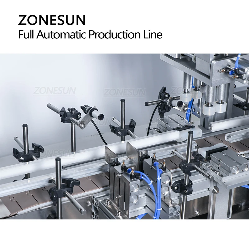 ZONESUN-máquina etiquetadora de llenado y tapado completamente automática, línea de producción, aceite, desinfectante de manos, botella de plástico, jabón líquido, agua