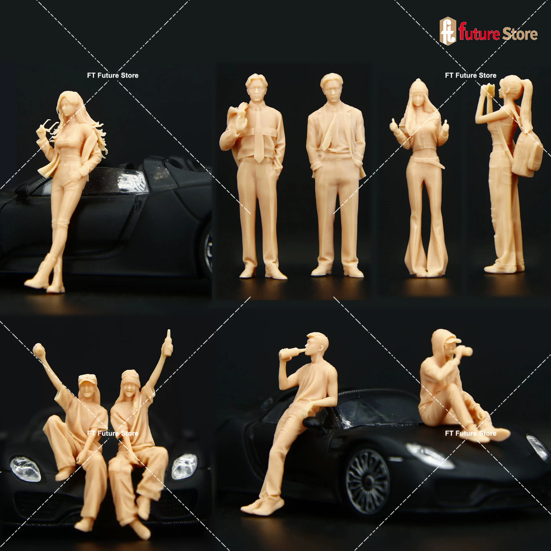 

Miniature Figure 1/64 1/43 Handsome Girl Boy Mini Doll 3D Diorama Model Creative Scene Props For Cars Decor Display