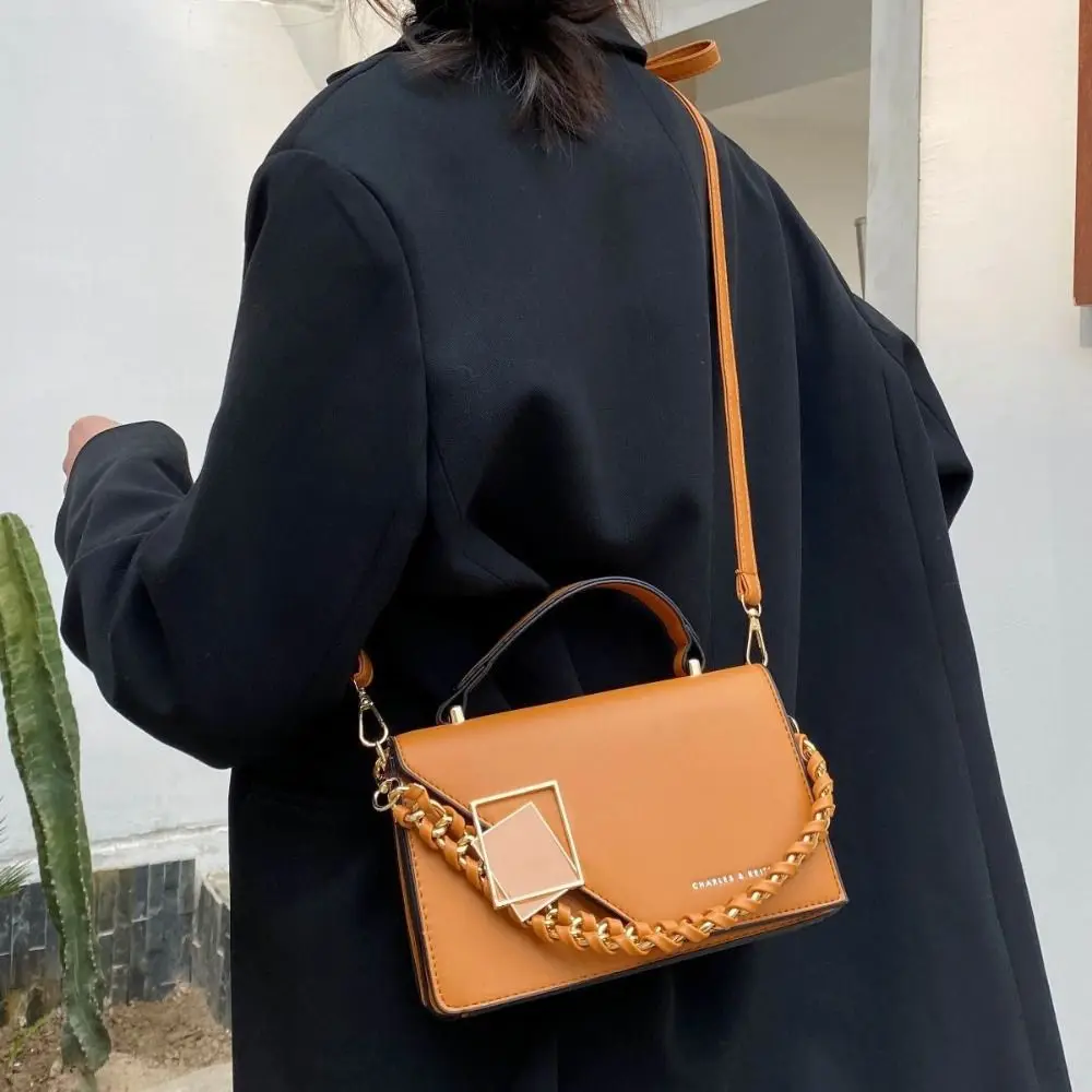 

Korean Style Women Crossbody Bag Solid Color Adjustable Fashion Armpit Bag Simplicity Chains Single Shoulder Bag Shopping