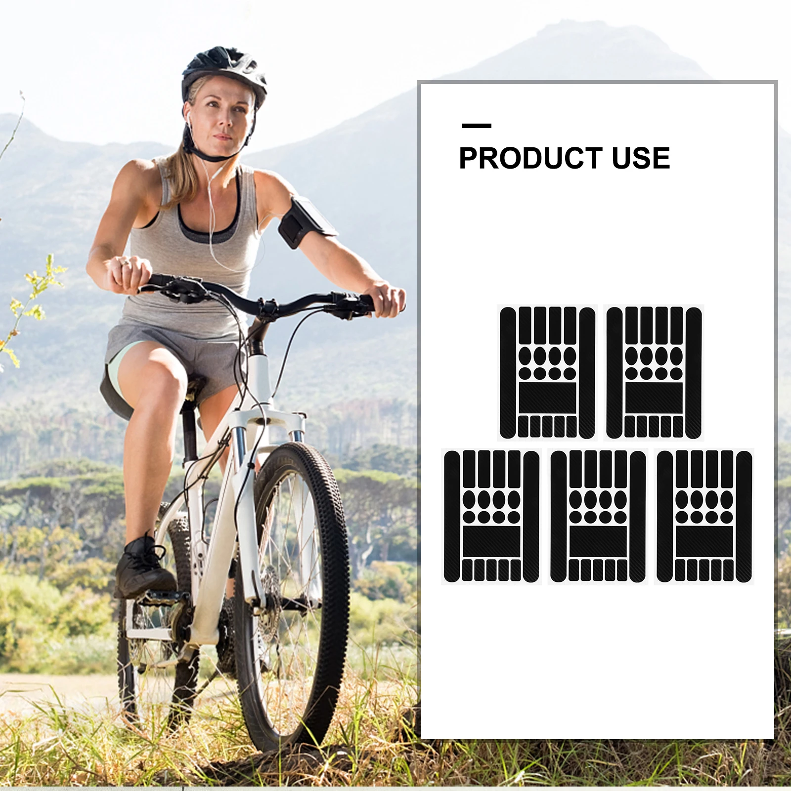 

5Sets Bicycles Frame Protective Stickers Wear Resistant Waterproof Bike Chain Protective Decals Durable Scratch Proof Cover