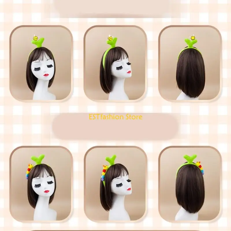 Y5GC Grass Sprout Hair Accessory Cartoon Insect Detail Party Performances Wear