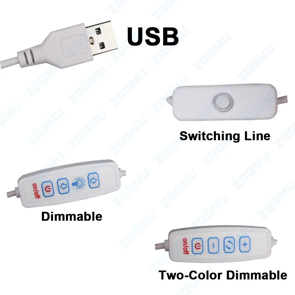 DC5V USB 3W 6W 10W LED Warm White RGB LED Light Chip Single Dimmable Flatbed Reading Light DIY Switch Power Cord LED Light Board