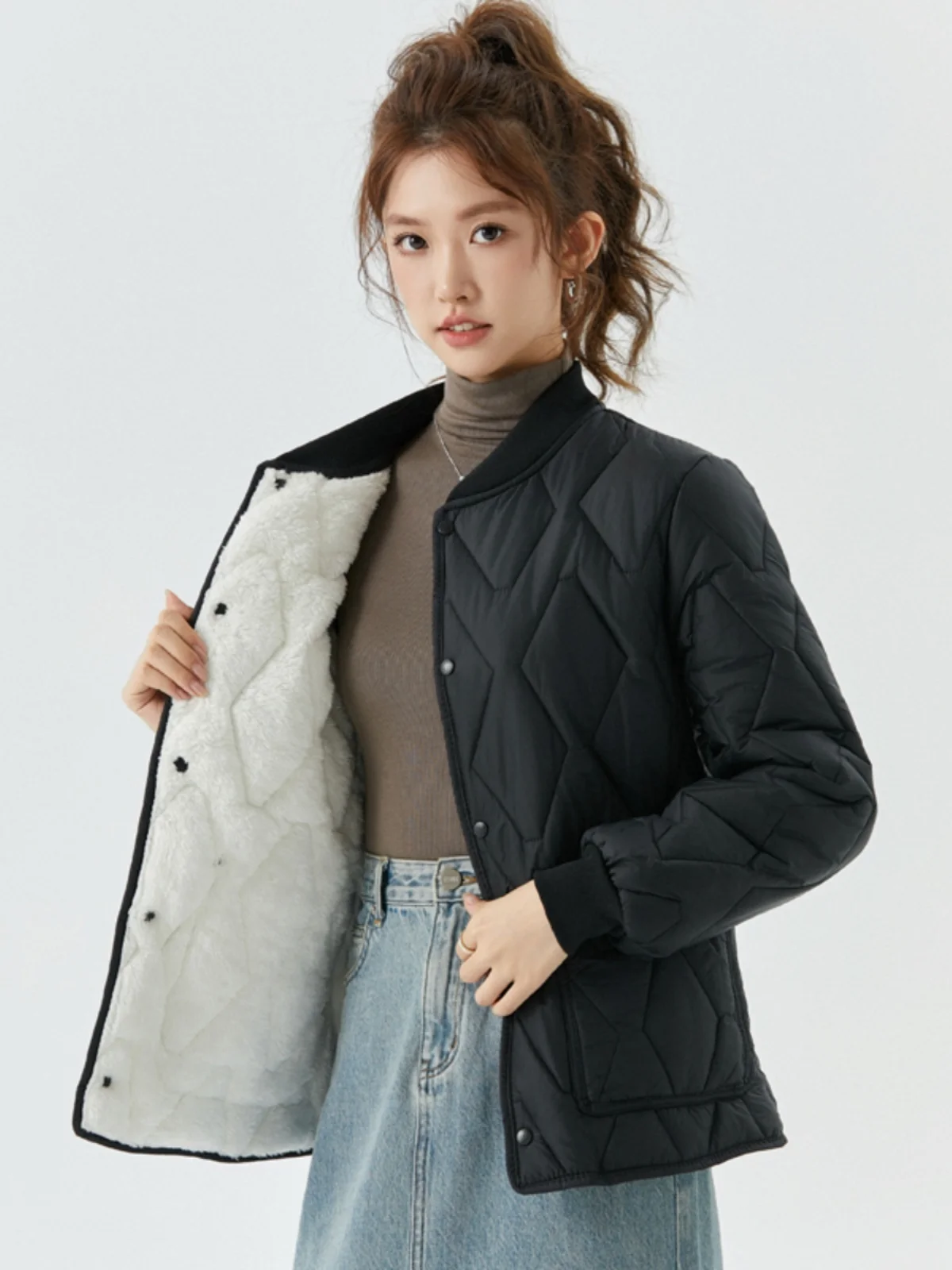 

Куртка из овечьей шерсти для девочек-подростков, женская куртка-бойфренд, женская куртка из шерпа с лацканами, Chamarras, женская демисезонная куртка для девочек, мягкая оболочка GF