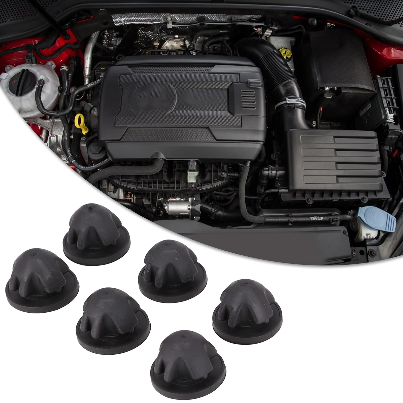 

Brand New Engine Cover Grommet Accessories 6Pcs Black Engine Cover Gasket For A3 8P1 2.0 1968 Ccm Parts Rubber