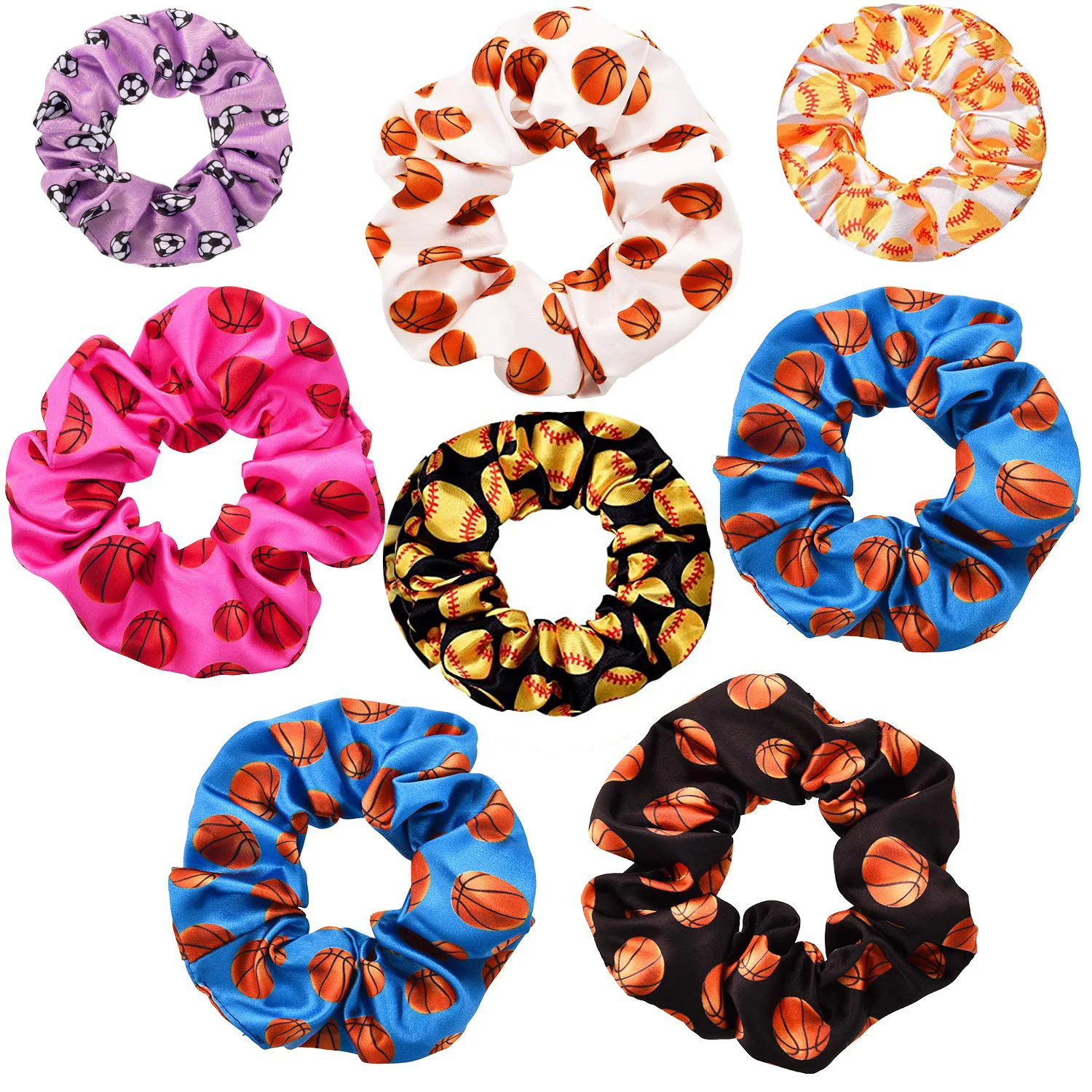 

2022 New Sports Satin Scrunchies Girls Elastic Hair Bands Ponytail Holder Hair Ties Rubber Bands Fashion Women Hair Accessories