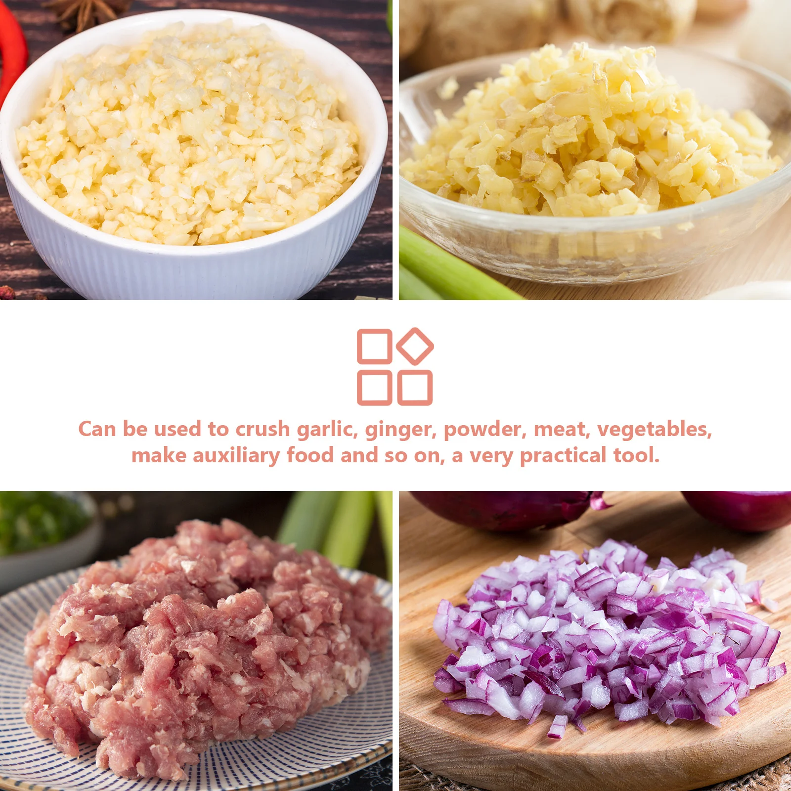 

Manual Garlic Chopper Mini Food Vegetable Onion Mincer Portable Non Kitchen Spice Meat Fruit Chopper Mini Garlic Mincer