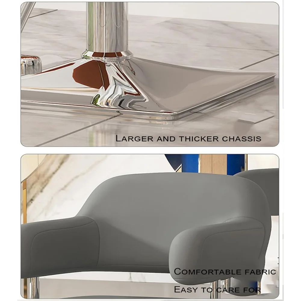 كرسي تصفيف الشعر دوار 360 درجة مع مقعد شامبو هيدروليكي قابل لضبط الارتفاع وميزات السبا #4