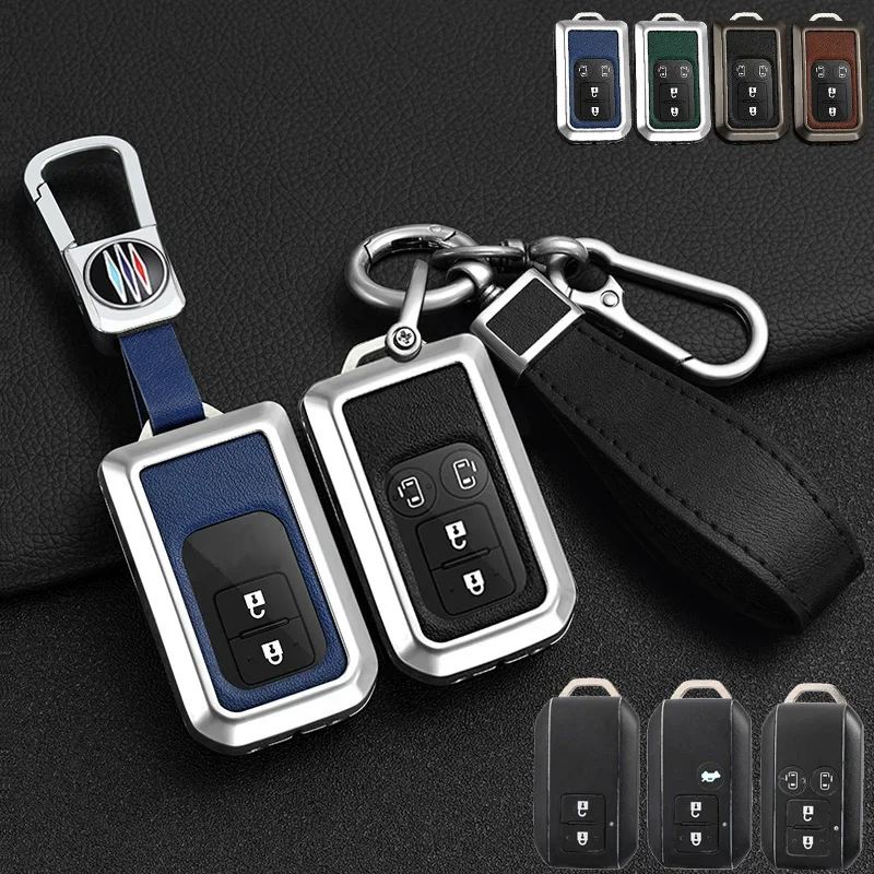 Zinc Alloy+PU Leather Car Key Case For Suzuki Ignis 2020 Ertiga Swift 2021 2017 2018 Wagon R Monopoly  Remote Keyless Key Cover