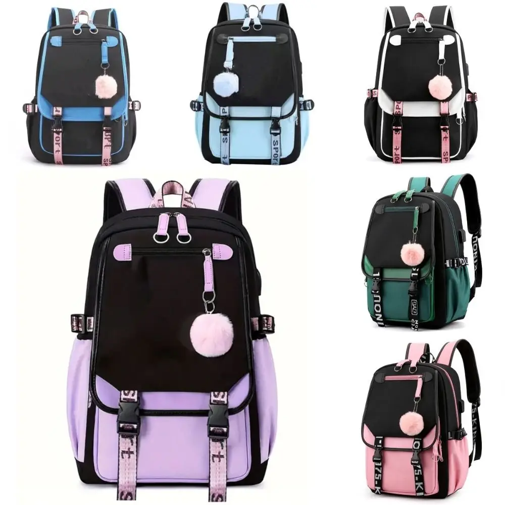 Mochila escolar de tela Oxford de gran capacidad para estudiantes, bonita mochila para ordenador de estilo pijo, bolsa de viaje informal portátil para exteriores para niños