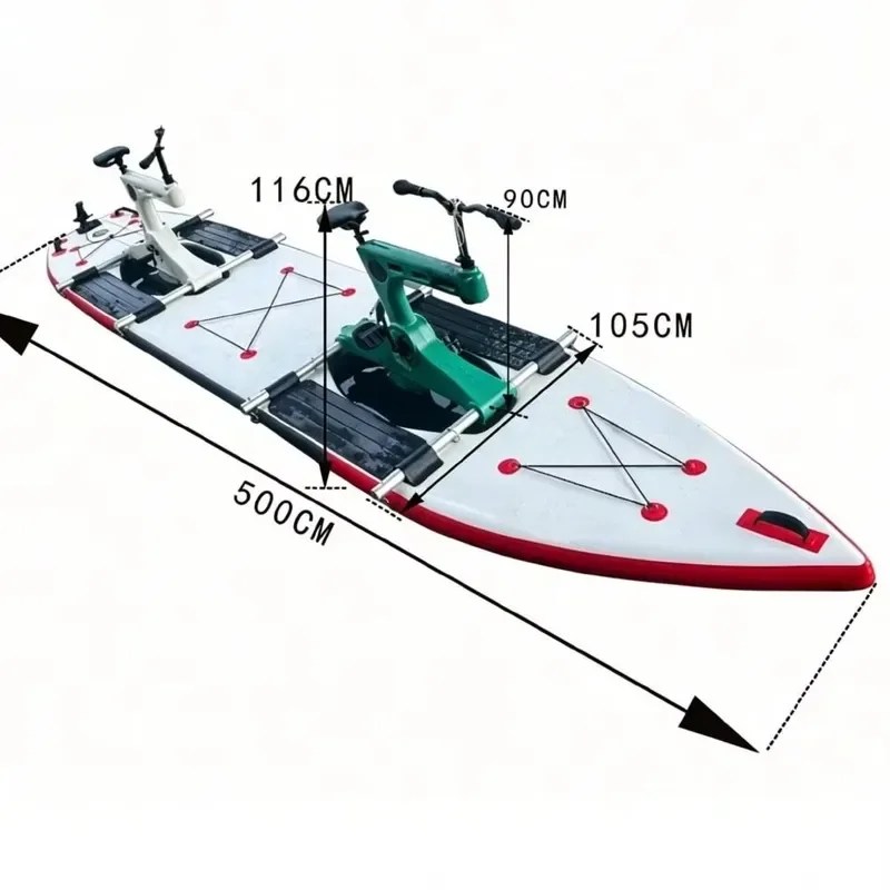 Two Seater Plasic Frame Large SUP Board Pontoons Inflatable Water Bike Speed Foldable for Lake From China Lumark OEM Custom