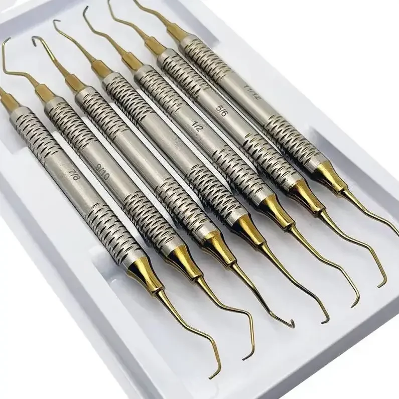 7Pcs Dental Scaler Set Subgingival Scaling Instruments for Calculus Removal Periodontal Oral Care
