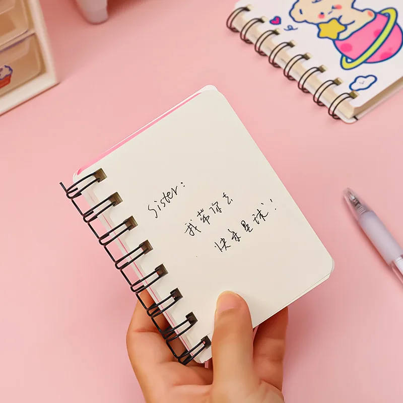 Korean Astronaut A7 Pocket Book Portable Notebook Student Cute Rollover Mini Thick Coil Stationery Kawaii Simple Journal Office