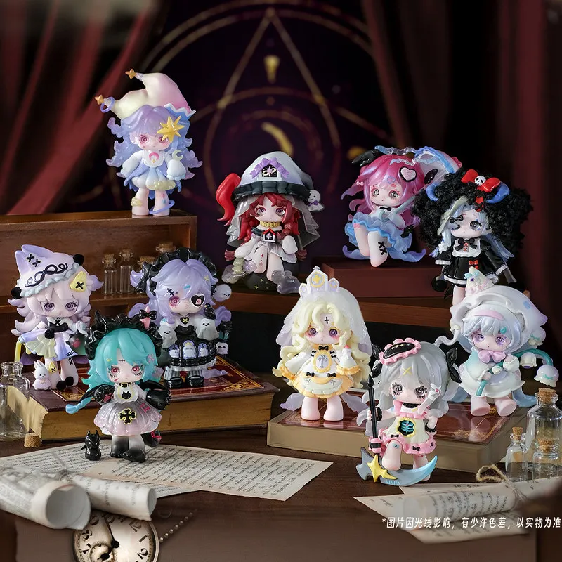 Ninita Revelação da Bruxa Caixa Surpresa Kawaii Boneca Fofa Modelo Brinquedos Caixa Misteriosa Figura de Ação Coleção de Ornamentos de Anime Presente