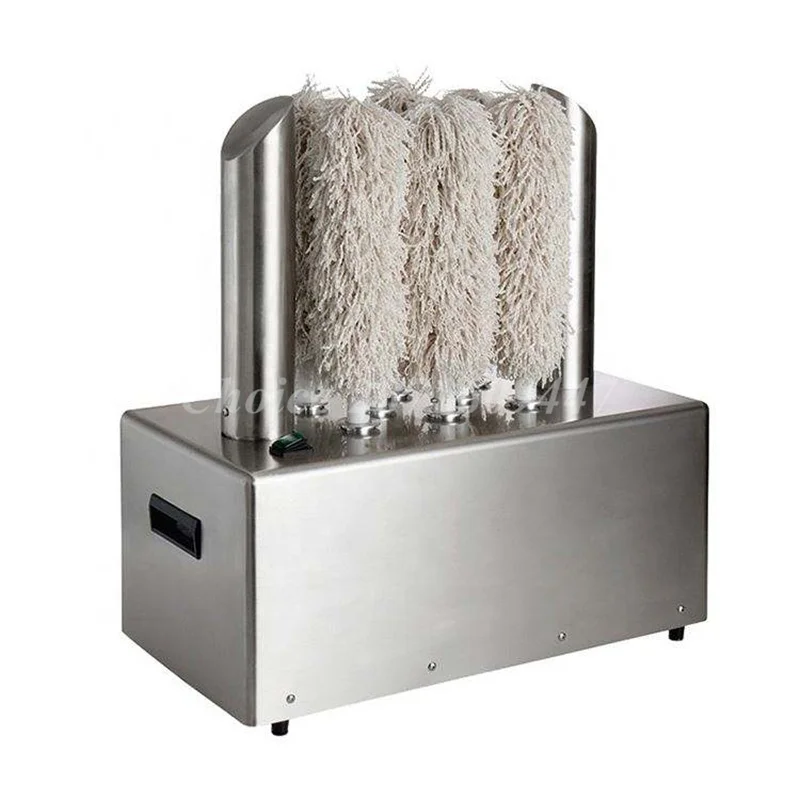 8 Brushes Wine Glass Cleaning And Drying Machine Glass Polish Machine Glass Dryer and Polisher Glasses Polishing Machine