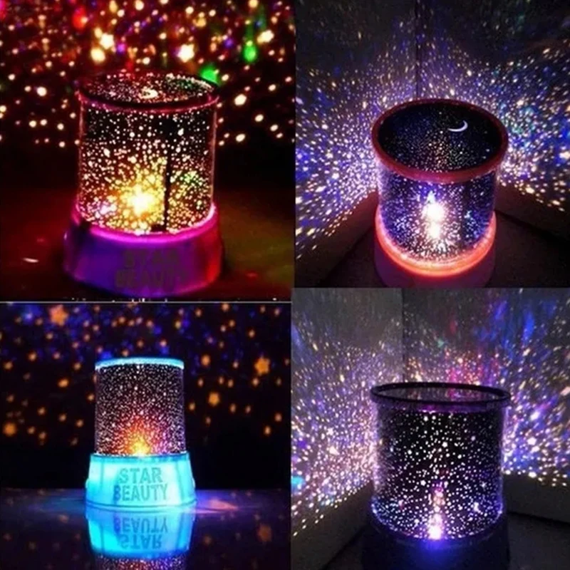 LED Romantic Star Lights Room Rotating Cosmic Star Projector Night Lights Christmas Starry Moon Sky