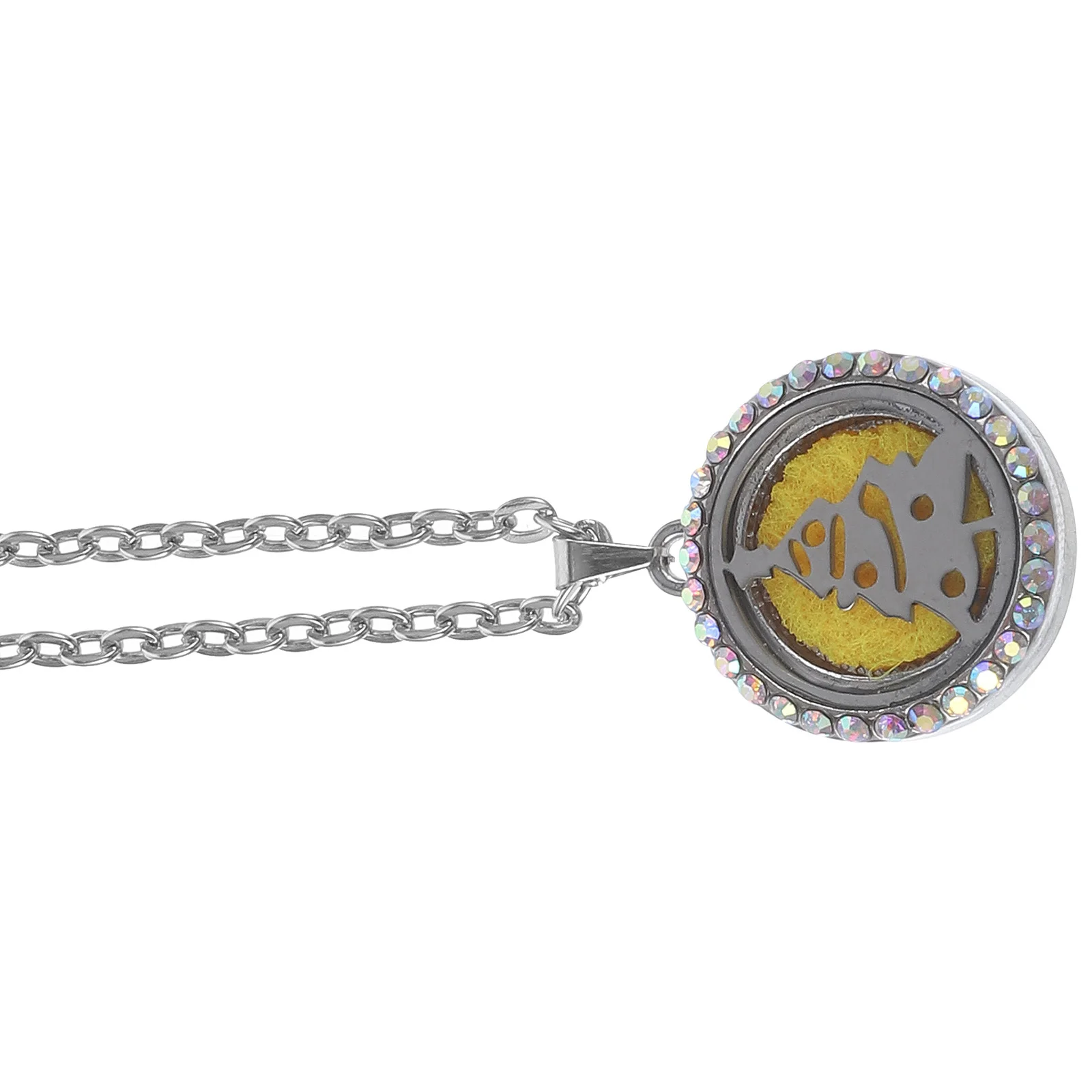 قطعة واحدة من قلادة سلسلة مدلاة الزيوت العطرية للنساء قلادة جميلة بتصميم منحوت هدية مثالية للحب والبركة