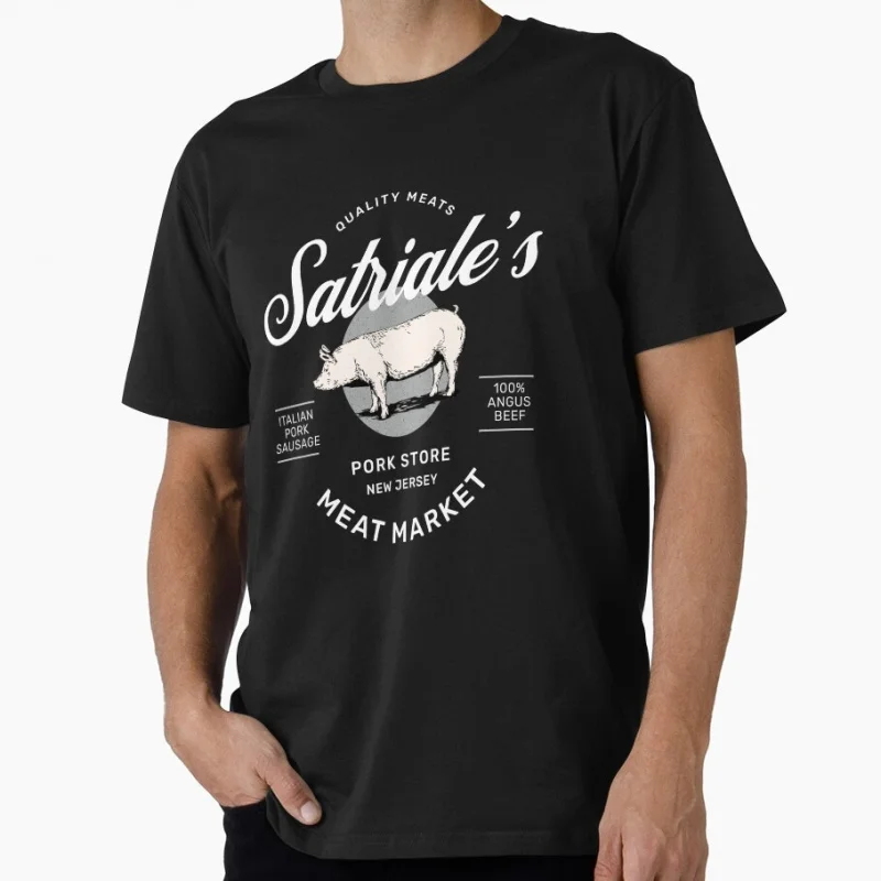 

Satriale's Pork Store The Sopranos Vintage Crime Movie Gift t shirt 100% cotton Short Sleeve Graphic clothes All size tee S-6XL