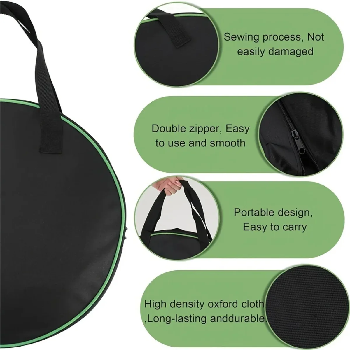 حقيبة أدوات متعددة الوظائف مقاومة للماء من قماش أكسفورد حقيبة أدوات مستديرة - منظم كابلات شحن السيارة المحمولة #6