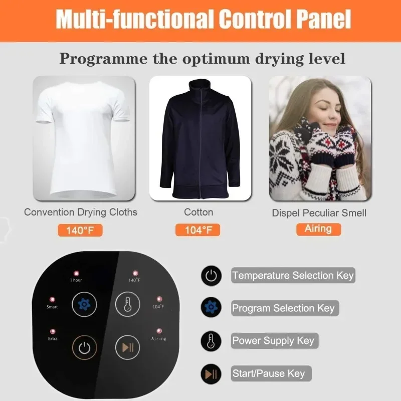 QWCOSTWAY 1700 Вт электрическая портативная сушилка для белья, емкость 13,2 фунта, компактная сушилка для белья с передней загрузкой и нержавеющей сталью T