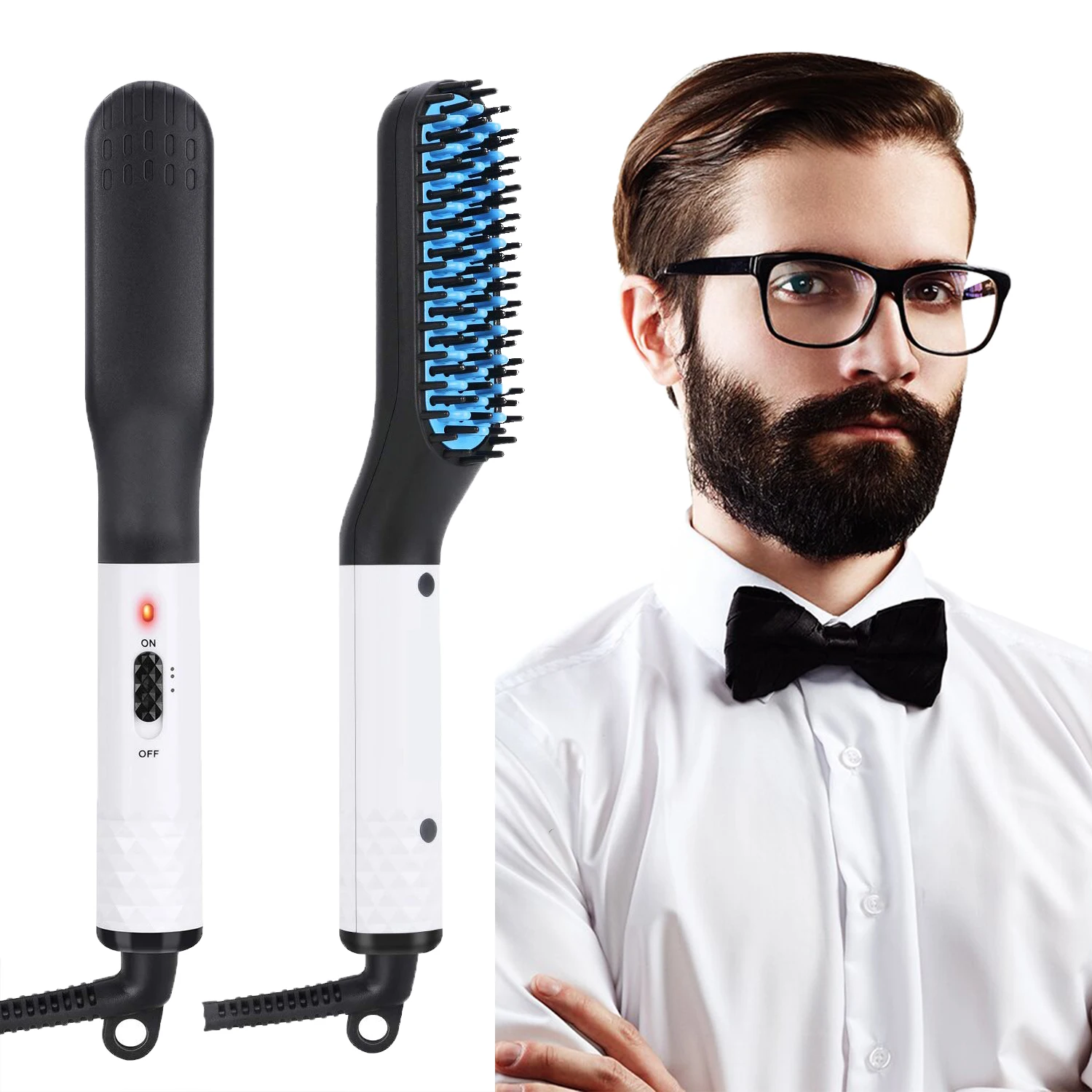 Hot Selling Men\'S Electric Beard Straightener Portable Ceramic Coated Men\'S Beard Straightener Salon Styling Tool