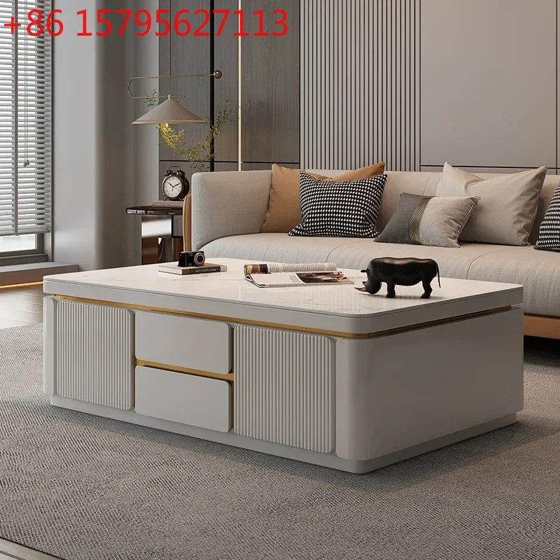 

Журнальный столик из массива дерева в современном минималистичном стиле для гостиной, домашний, минималистичный, в стиле лёгкой роскоши, с высоким качеством и элитным дизайном