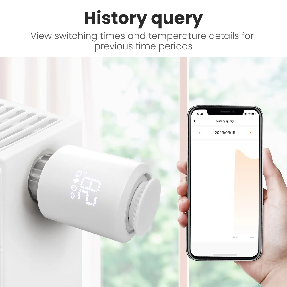 AVATTO Tuya ZigBee TRV Thermostatic Radiator Valve,Radiator Programmable App Remote Temperature Controller,and Alexa Google Home
