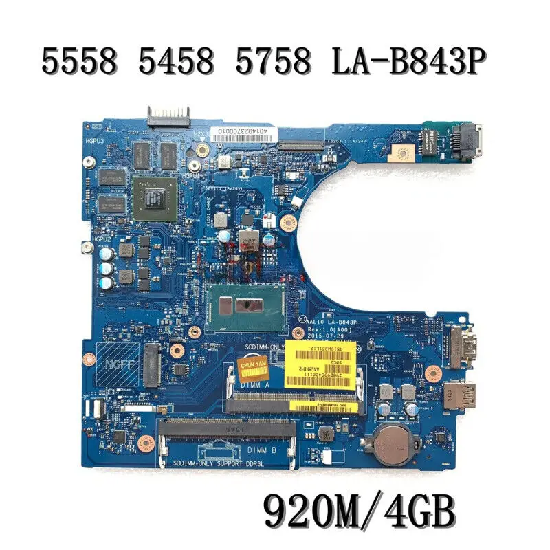 I5-5200U920M For Dell14 15 17 5000 5458 5558 5758 Motherboard LA-B843P CN-0149M4