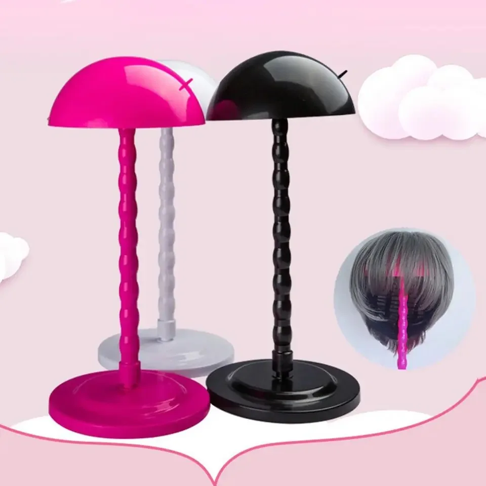 

35cm Portable DIY Wig Stand Hairpiece Toupee Folding Holder Hat Storage Rack DIY Folding Wig Holder Solid Color