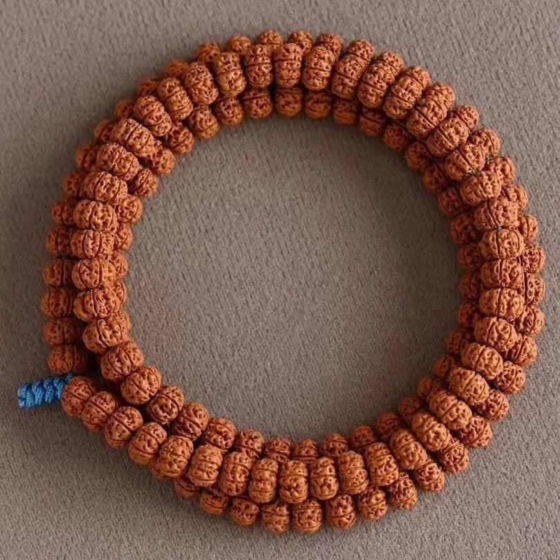 Traditional Chinese Lucky 108 Beads Small Rudraksha Mala Bracelet Tibetan Style Full Meat Bodhi Prayer Beads For Meditation Bles