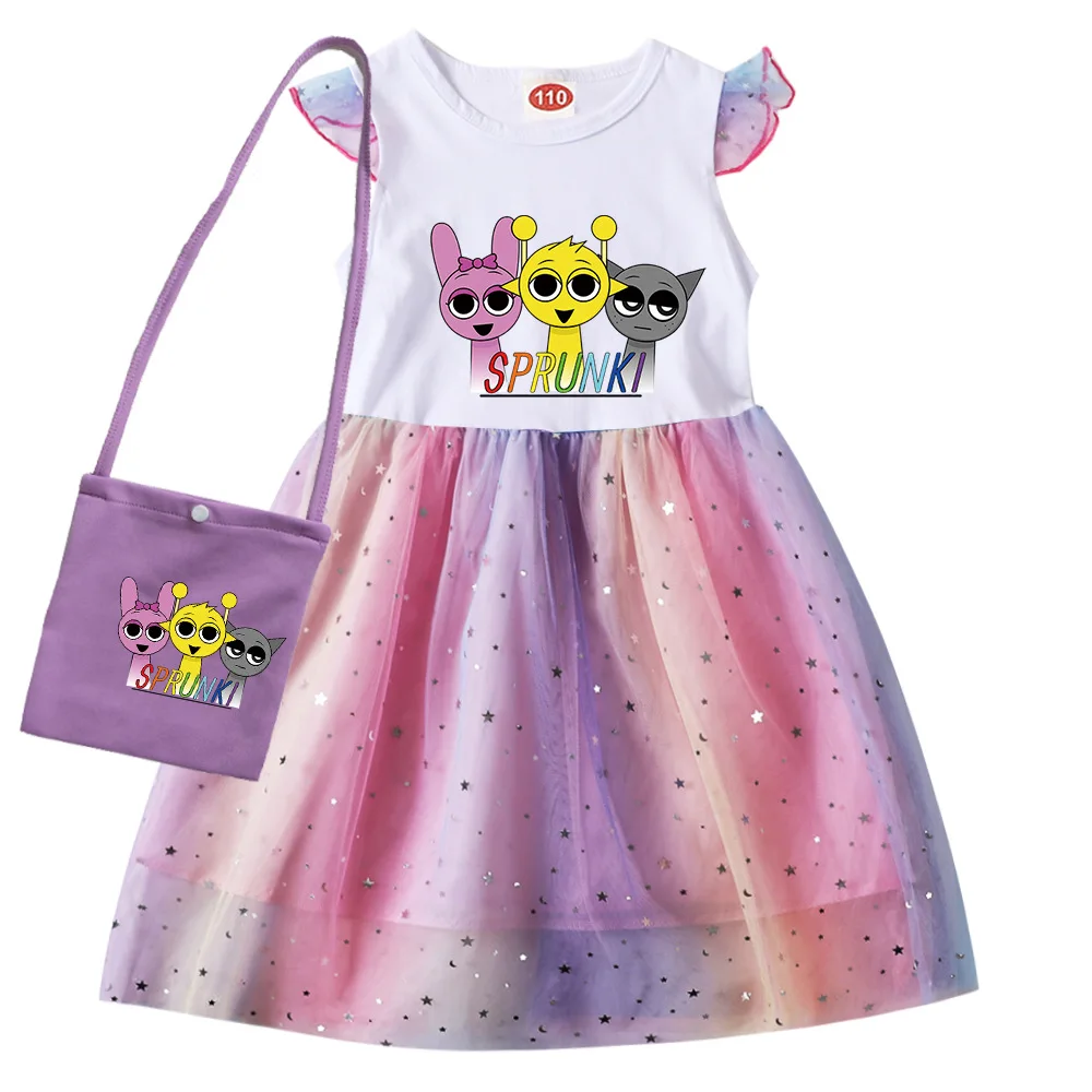 Incredibox Sprunki Clothes Kids Cartoon Sprunky Dress Baby Girls