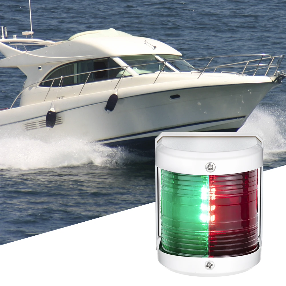 Red Green Bicolor Bow Navigation Light for Marine Boat Yacht Ship 12V LED 2 Nautical Miles