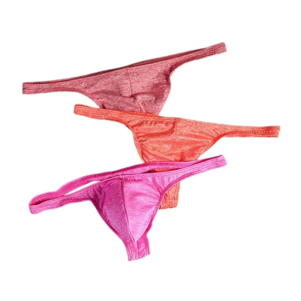 Soft Low Waist Men Thongs Solid Color Lingerie Men's Panties Underwear T-back Male Briefs Sports