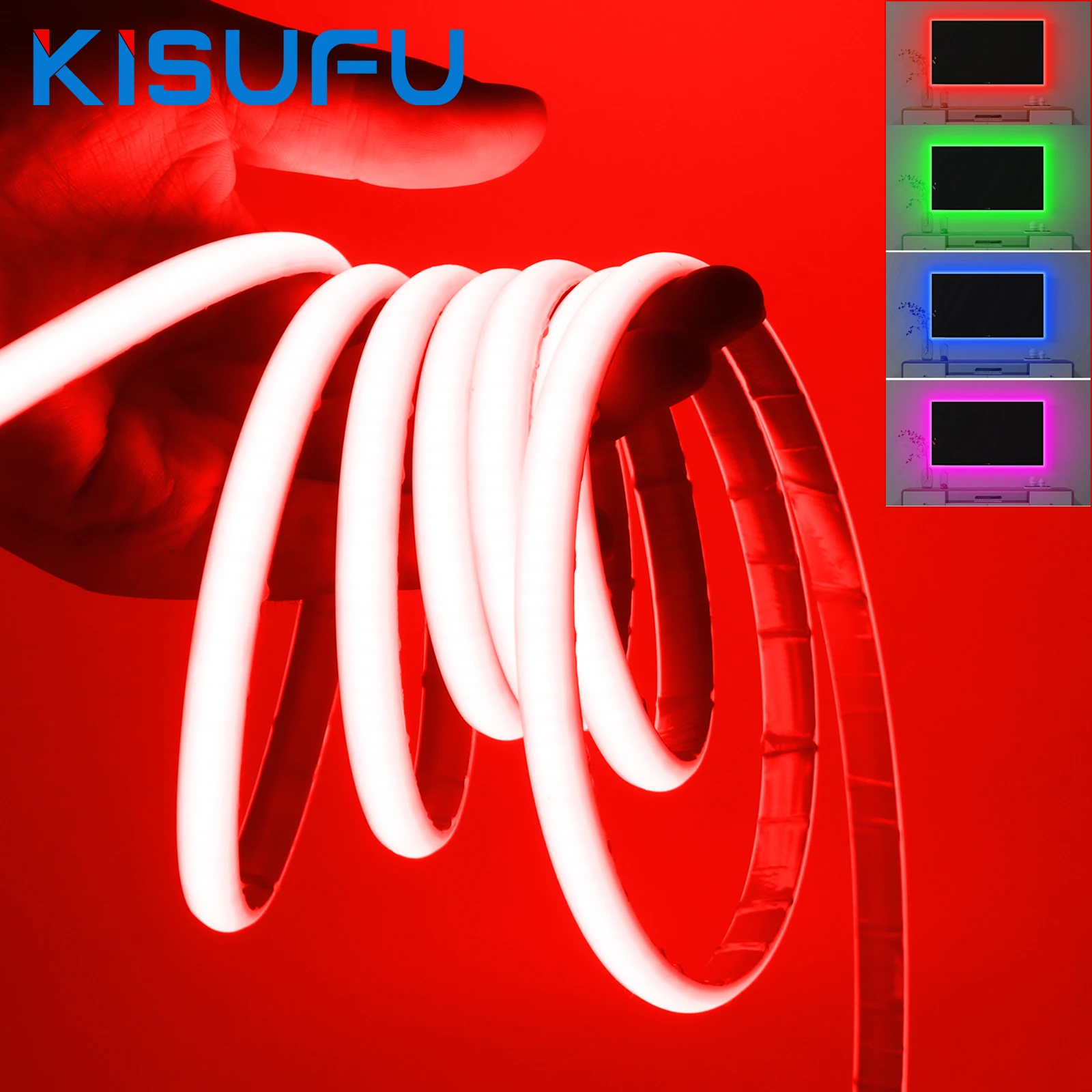 

24V IP68 Waterproof COB Neon Strip Red/Yellow/Blue/White 320LED/m High Density Flexible Adhesive Tape Home Garden Decor 1-20M
