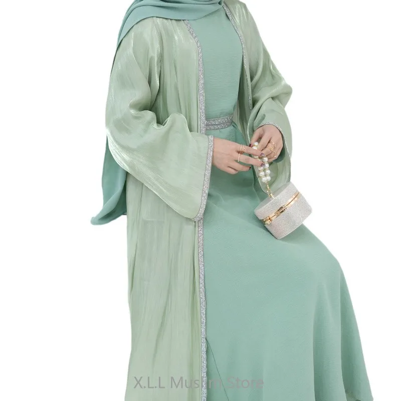 Fashion Evening Dress Open Abaaya Abaya Luxury Dubai Kaftan Turkey Prayer Clothes  Cardigan Party Muslim Woman Clothes Femme