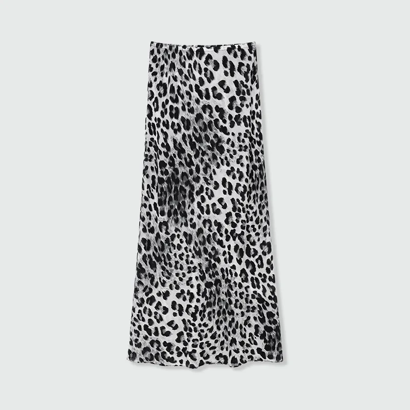 

Maxdutti French Elegant Retro Leopard Print Skirt 2026 High Waist Women's Skirt Woman Clothing Faldas Skirts Female clothing