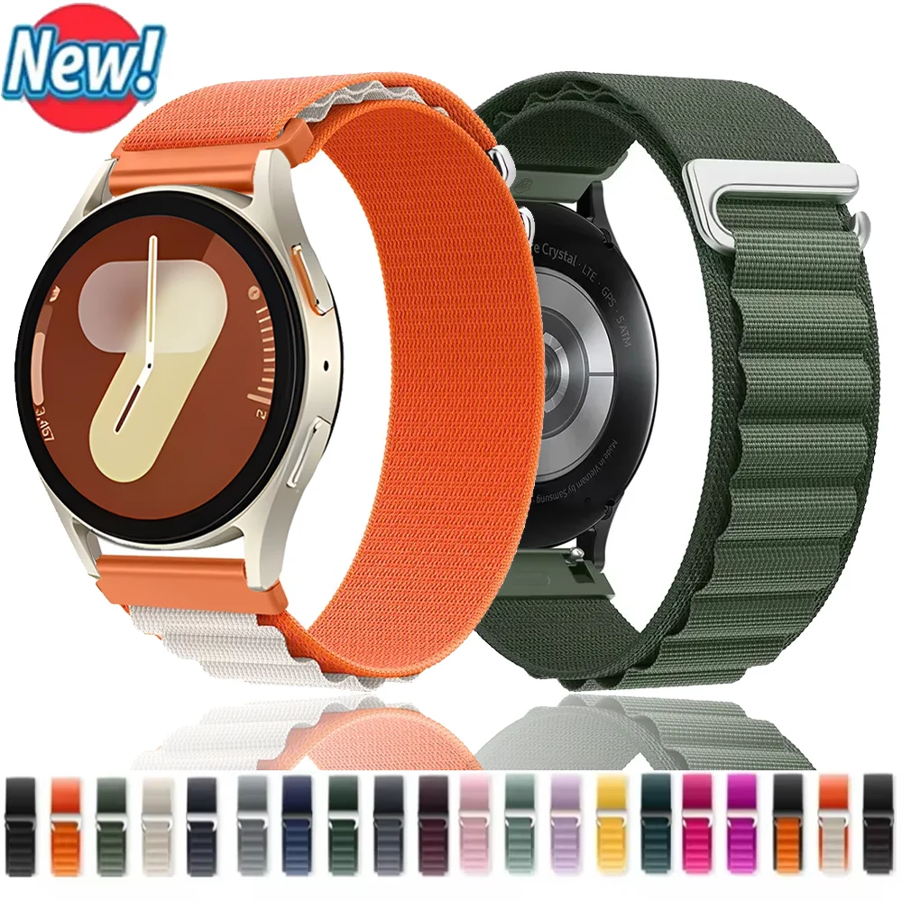 20/22mm Nylon Alpine Loop Strap for Samsung Watch 7 6 5 4 Sports Adjustable Bracelet for Huawei Watch GT7-6-5-4 46mm GT Runner 2