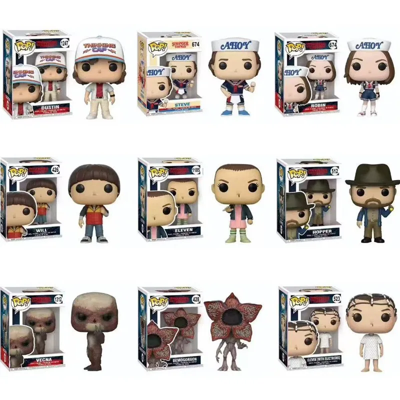 Figura Funko Pop de Stranger Things, Little 11, Piranha, Dustin, Steve, Eddie, Modelo de Personaje, Muñeco Decorativo, Regalo de Cumpleaños para Niño