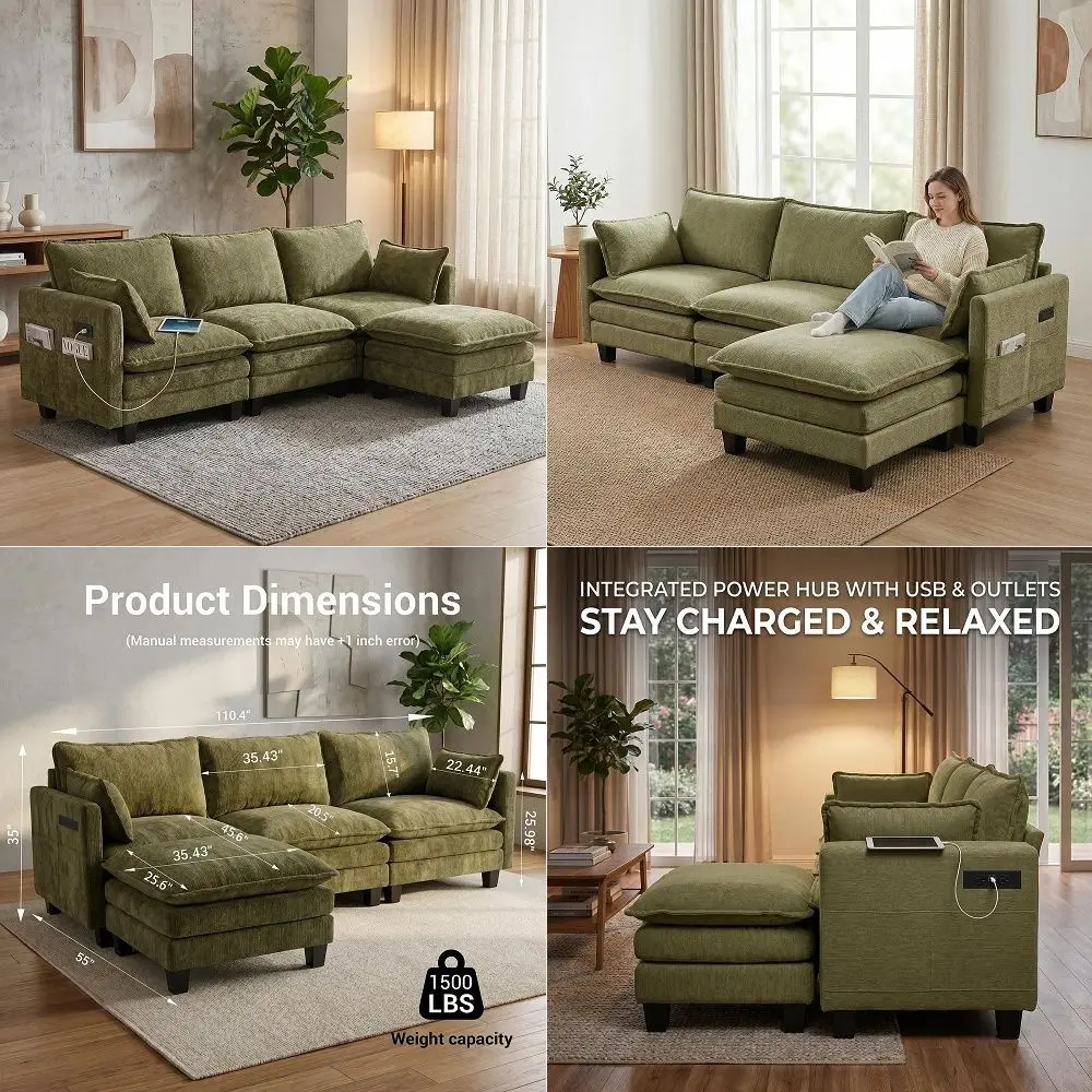 

3 Seater Sofa with Footstool Set, Rolled Arm Classic Couch, Solid Wood Legs Settee for Small Living Room Office Lounge Gray, 3
