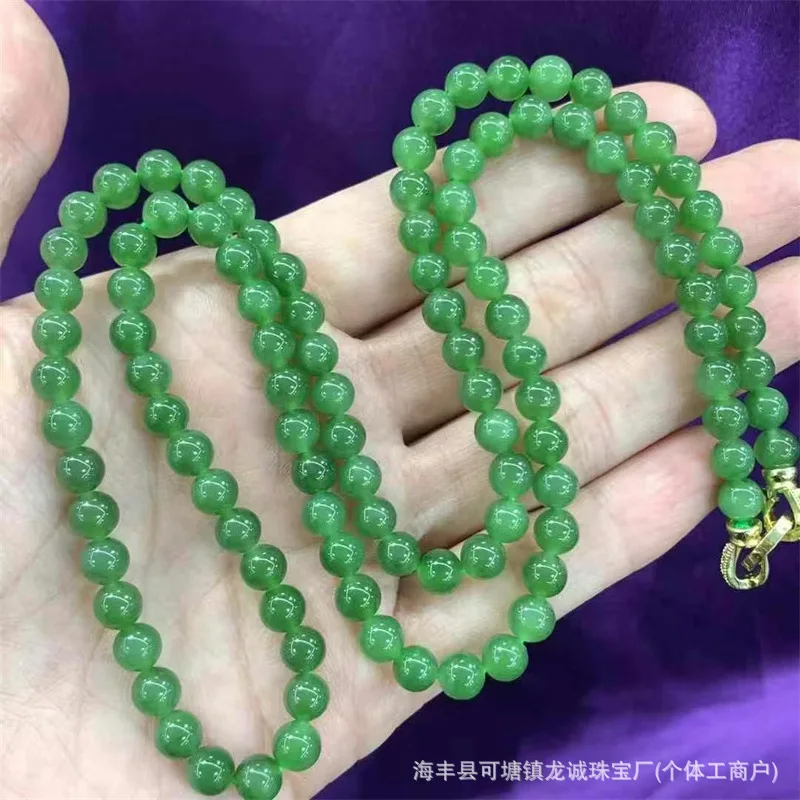 Factory Hetian Jade Old-Styled Bead Necklace Material Is Fine and Beautiful