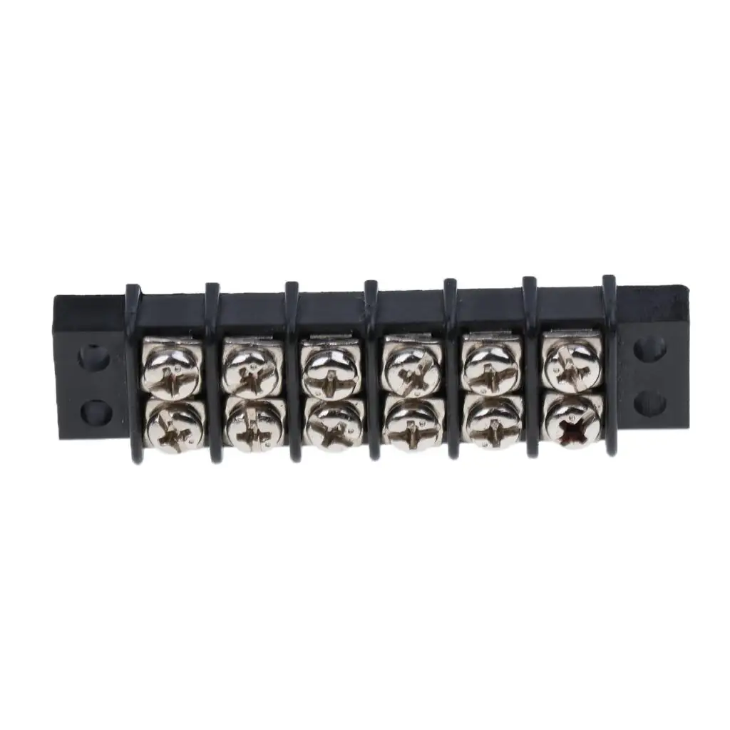 Boat RV 30A Double Row 6 Positions Screw Terminal Power Block Barrier Strip